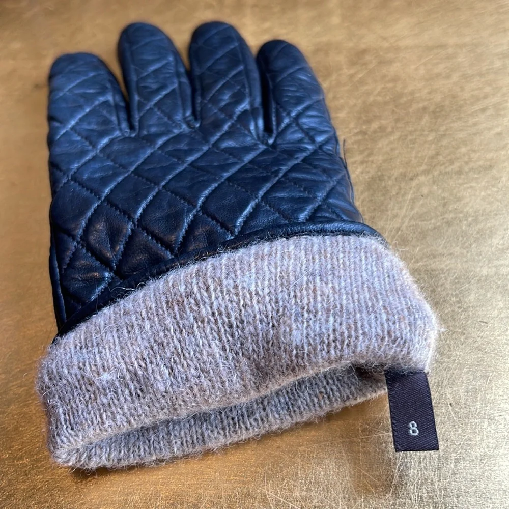 Coach Quilted Leather Heart Charm Merino Wool Lined Gloves